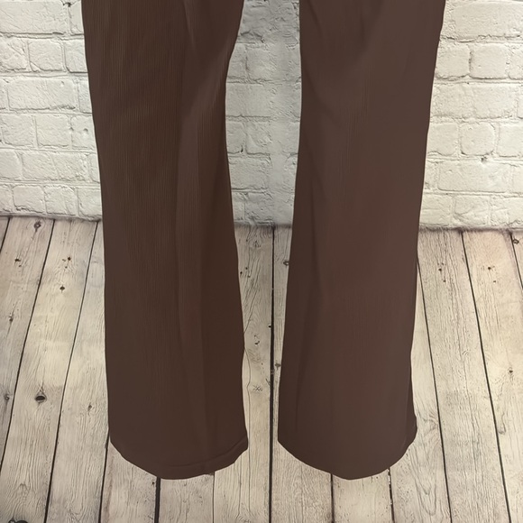 Pinkspark Brown Ribbed Flare Leggings - Picture 6 of 8